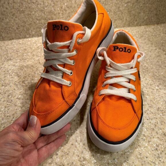 Ralph Lauren POLO Orange Size 7 Sneakers - Picture 1 of 8